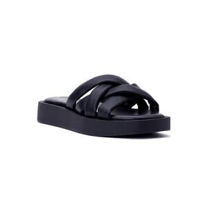 Time and Tru Women's Xband Demi Wedge Sandal Black Size 7.5